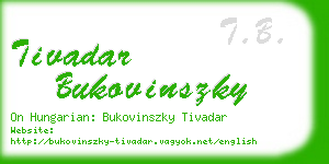 tivadar bukovinszky business card